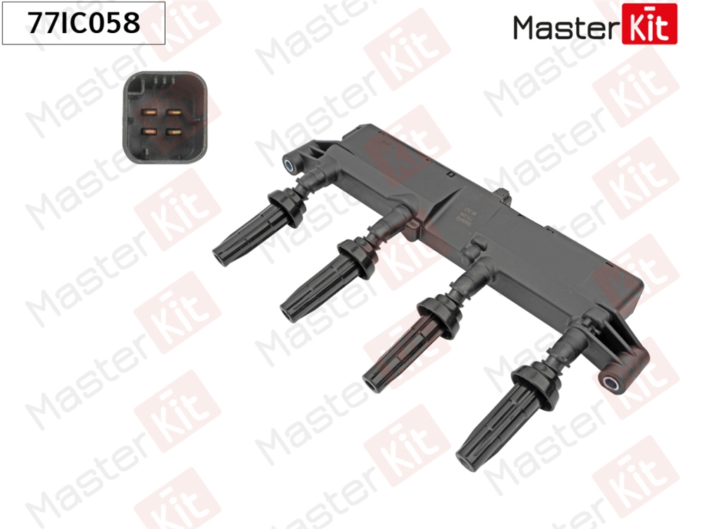 MASTERKIT 77IC058 Катушка зажигания Citroen C2(JM ),C3 II(SC ) 03-,Peugeot 106,206,207,306,307 96-