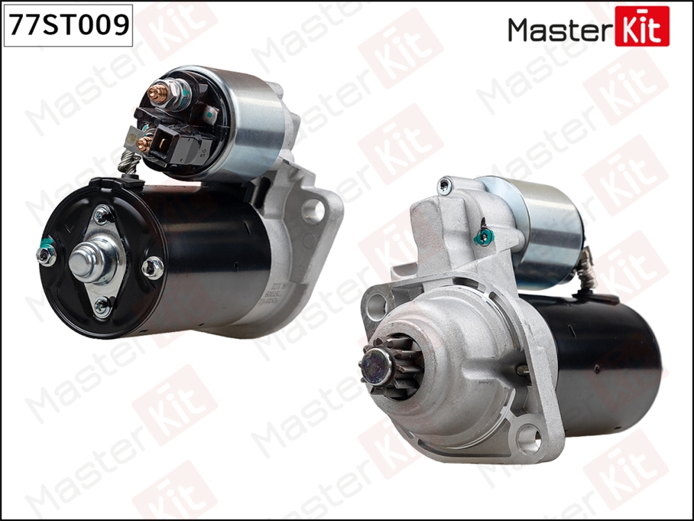 MASTERKIT 77ST009 Стартер Audi TT(8N3) 98-06,SEAT Leon(1M1) 99-06,VW Bora(1J2),Golf IV(1J1) 97-13 (1,1kW)