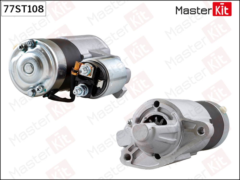 MASTERKIT 77ST108 Стартер GAZ Volga Siber 08-10,Jeep Cherokee(KJ),Wrangler II(TJ) 96-08 (1,2kW)