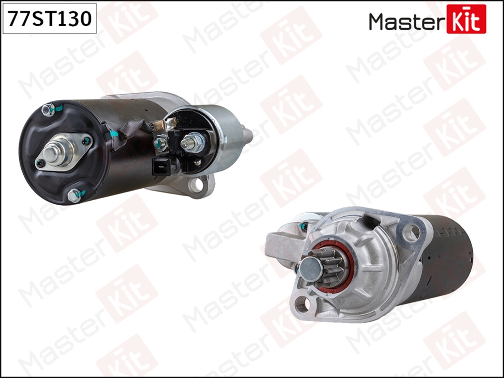 MASTERKIT 77ST130 Стартер Audi A3(8L1) 96-06,Skoda Octavia I(1U2) 96-10,VW Bora(1J2),Polo(9N ) 98-13 (2,0kW)