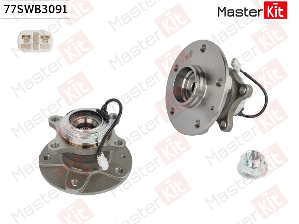 MASTERKIT 77SWB3091 Ступица в сборе с подшипником зад. Fiat SEDICI (FY )/Suzuki SX4 (EY, GY) 2006 -