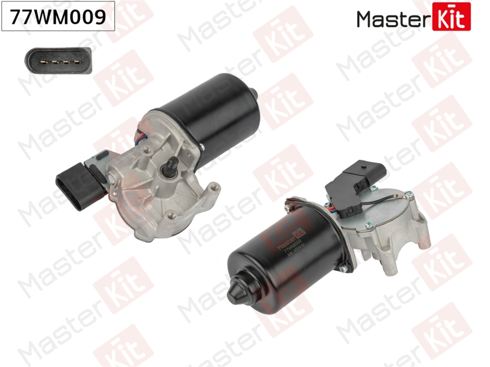 MASTERKIT 77WM009 Мотор стеклоочистителя перед. VW Jetta VI(162,163,AV3,AV2),Polo V(6R1,6C1) 09-