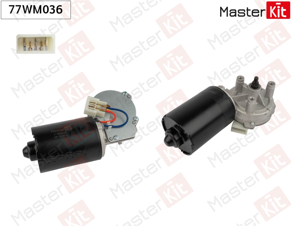 MASTERKIT 77WM036 Мотор стеклоочистителя перед. VW Golf II(19E,1G1),Polo(6N1),Transporter III 79-99