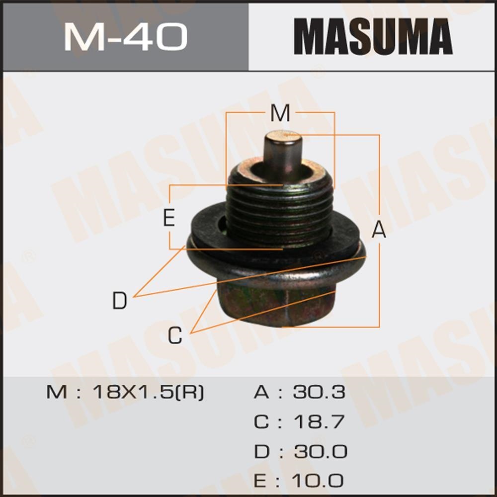 MASUMA M40 Пробка поддона сливная NISSAN PATROL III (Y61) 00-10