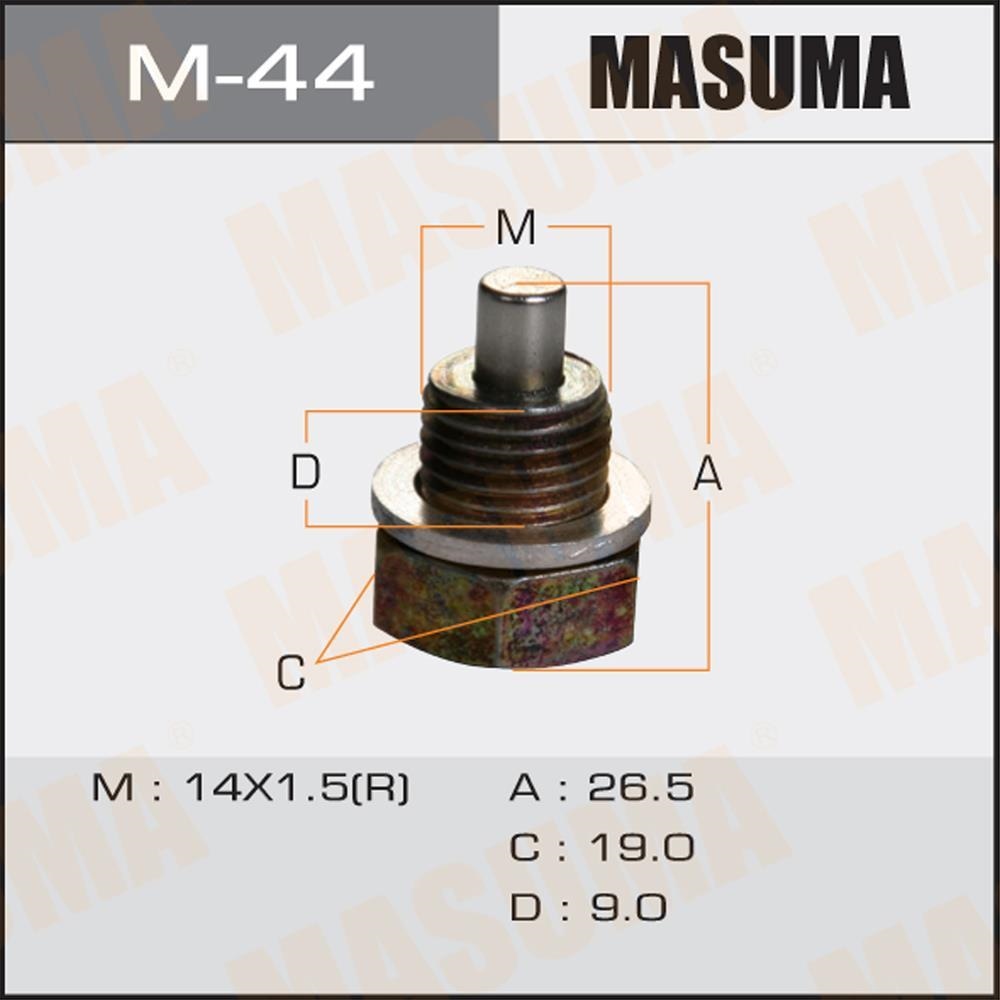 MASUMA M44 Пробка поддона сливная с магнитом М14X1.5мм MAZDA
