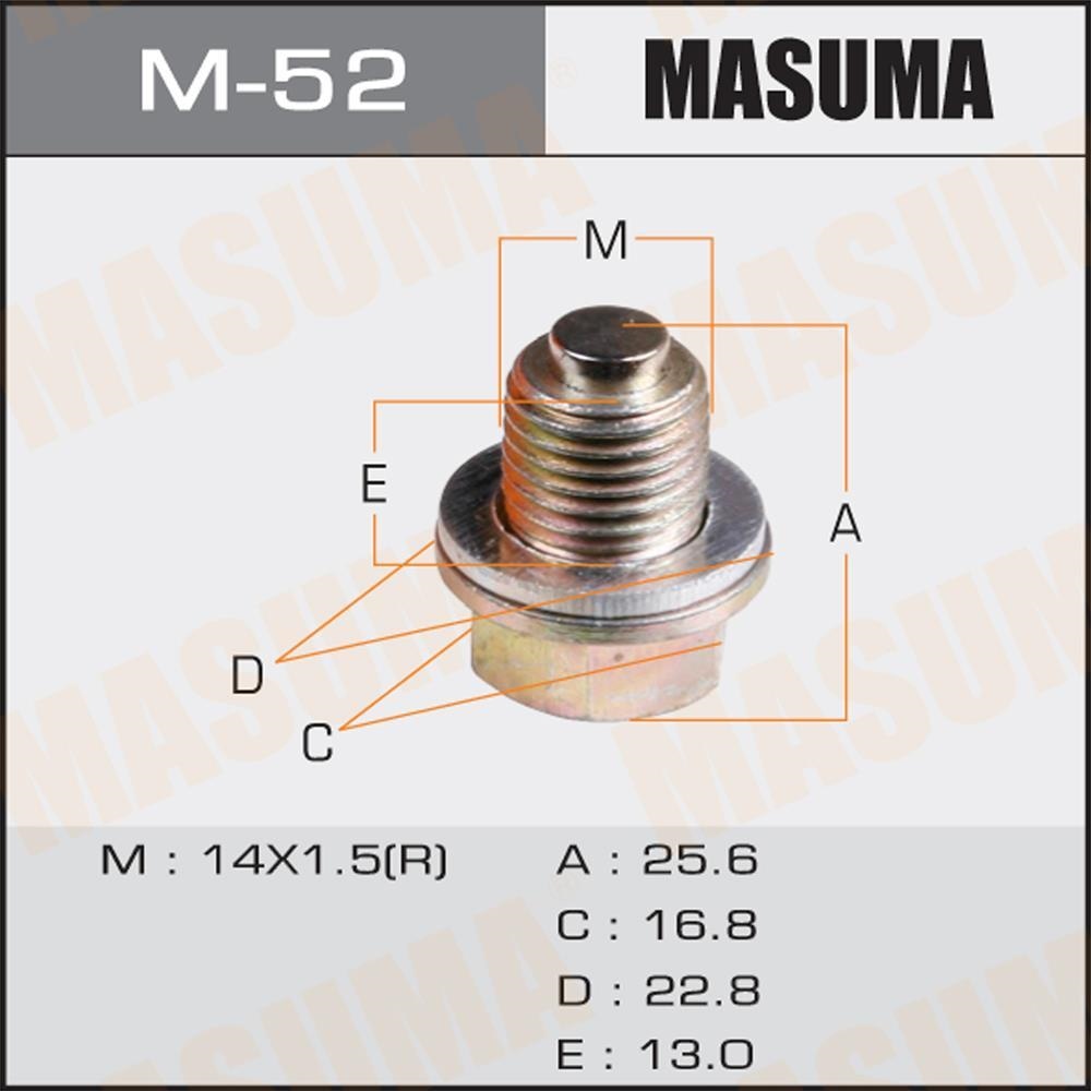 MASUMA M52 Пробка поддона сливная М14х1.5мм MITSUBISHI