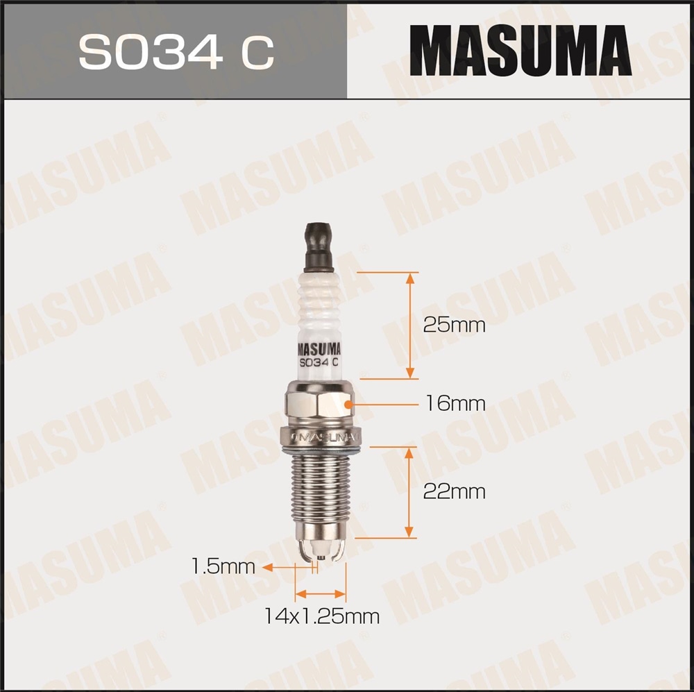 MASUMA S034C Свеча зажигания NICKEL BKR5EKUC (7273)