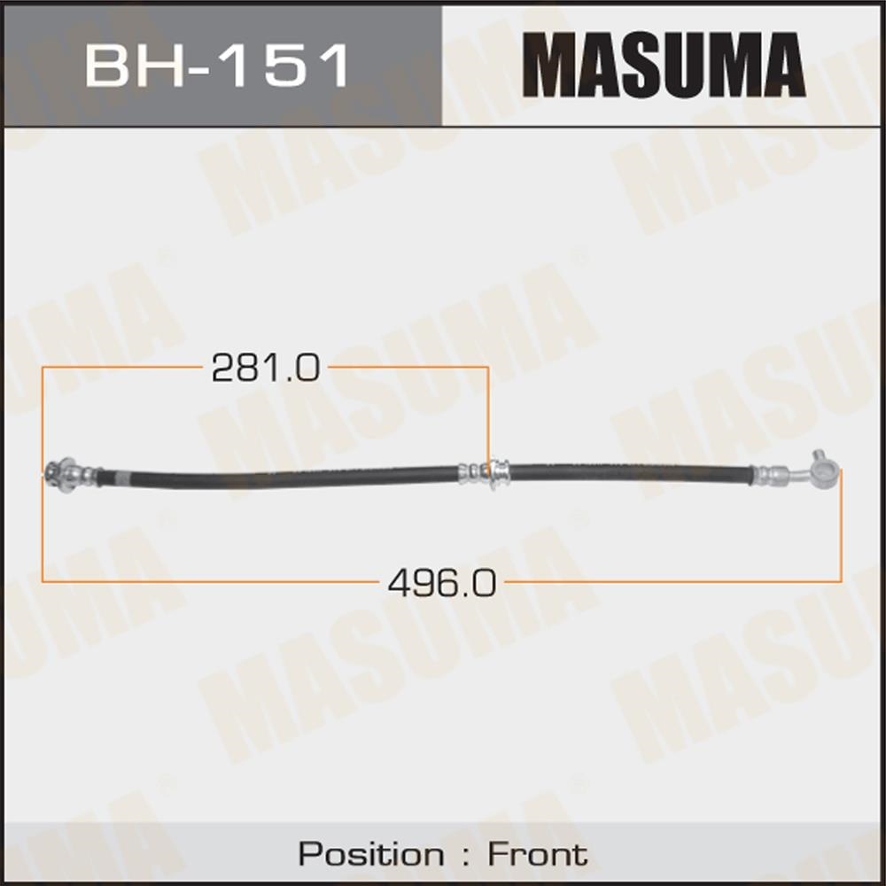 MASUMA BH151 Шланг тормозной пер. прав. NISSAN ALMERA N16 00-