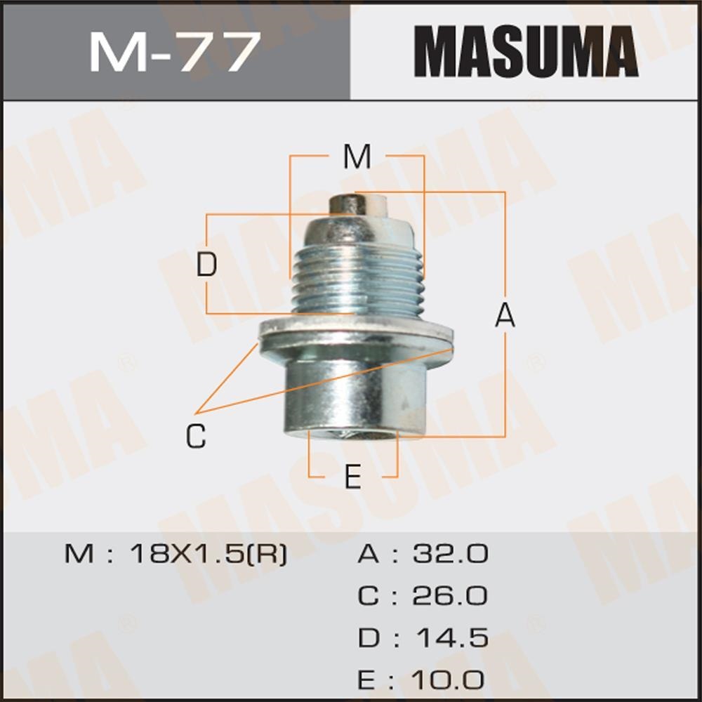 MASUMA M77 Пробка поддона сливная HONDA ACCORD.CF3, CF4