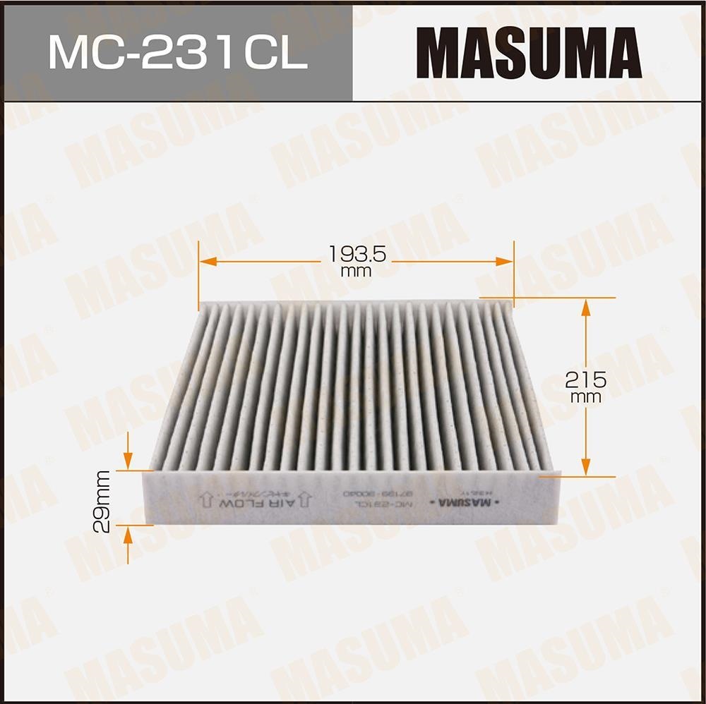 MASUMA MC231CL Фильтр салонный уголь. SUBARU, MITSUBISHI LEGACY, OUTBACK, L200, PAJERO SPORT 2009 -