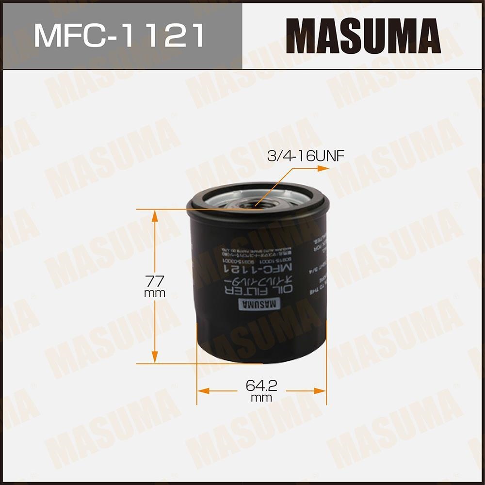 MASUMA MFC1121 Фильтр масляный TOYOTA, PEUGEOT 1KRFE, 1NZFXE, 2NZFE, 3SFE, 1ZZFE, 3SFE, 4SFE, 384F 1992 -