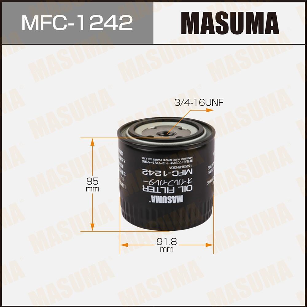 MASUMA MFC1242 Фильтр масляный NISSAN MURANO Z51, PATHFINDER R51
