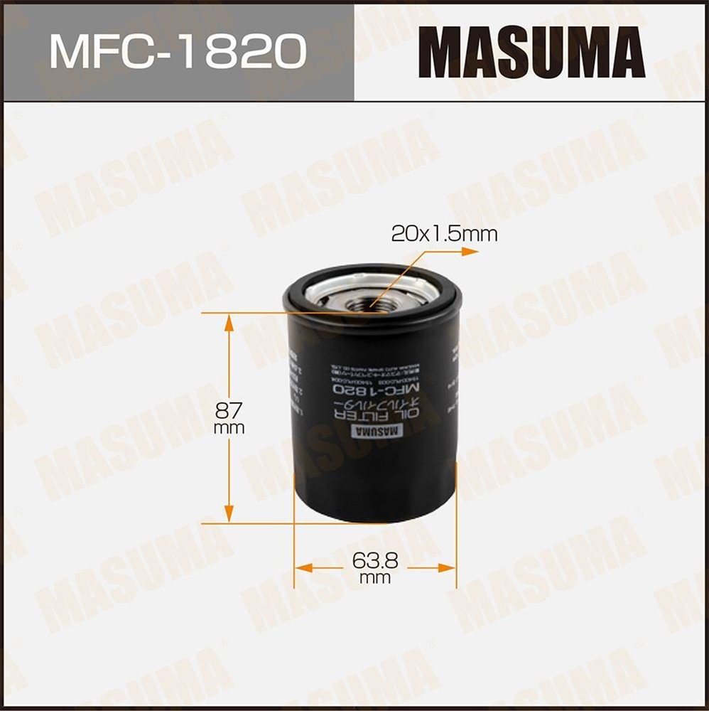 MASUMA MFC1820 Фильтр масляный HONDA ACCORD, CIVIC, ODISSEY, CR-V, HR-V 2001 -