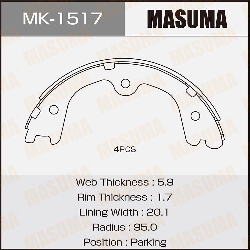 MASUMA MK1517 Колодки торм.бараб.