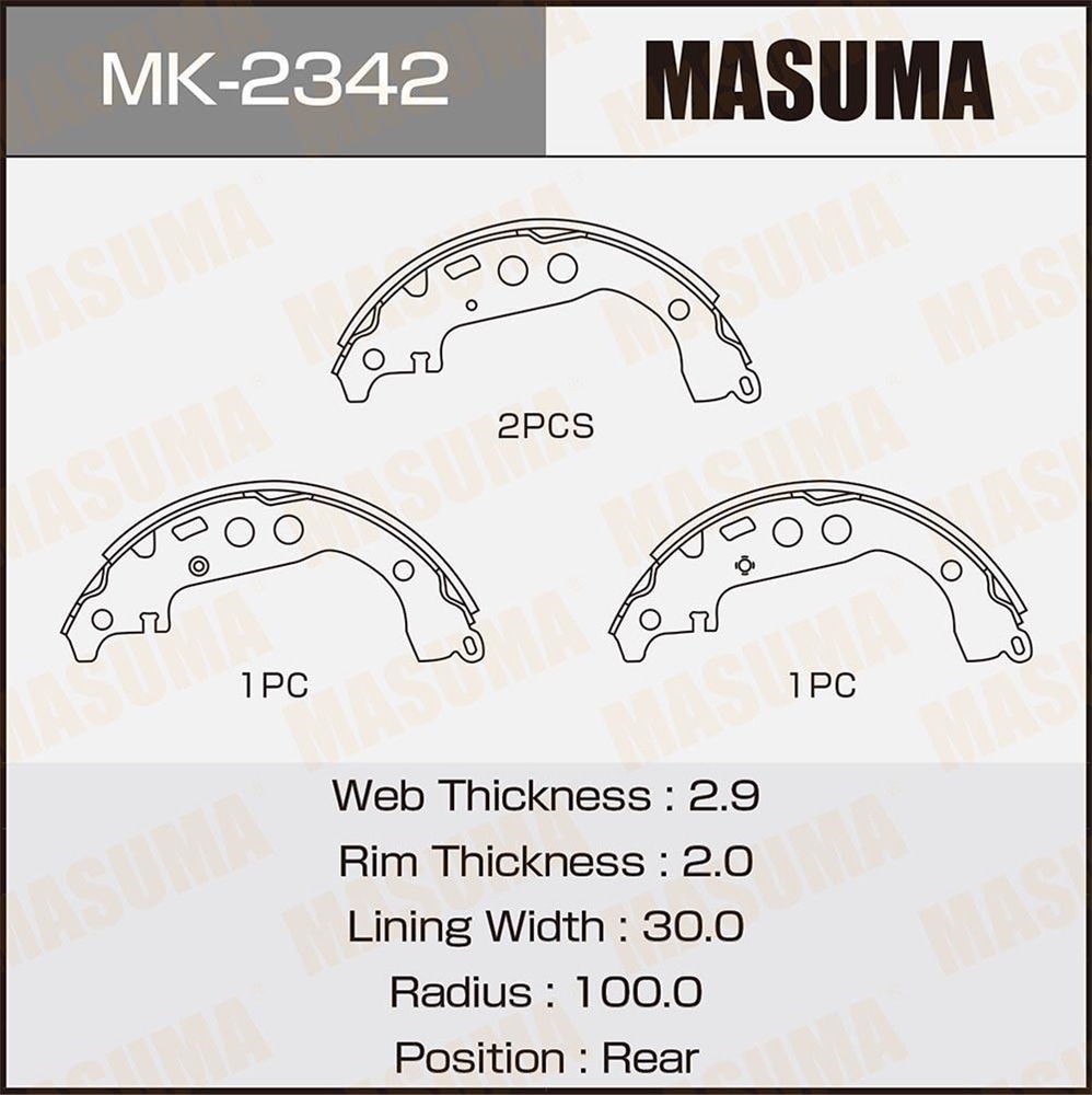 MASUMA MK2342 Колодки торм. бараб.