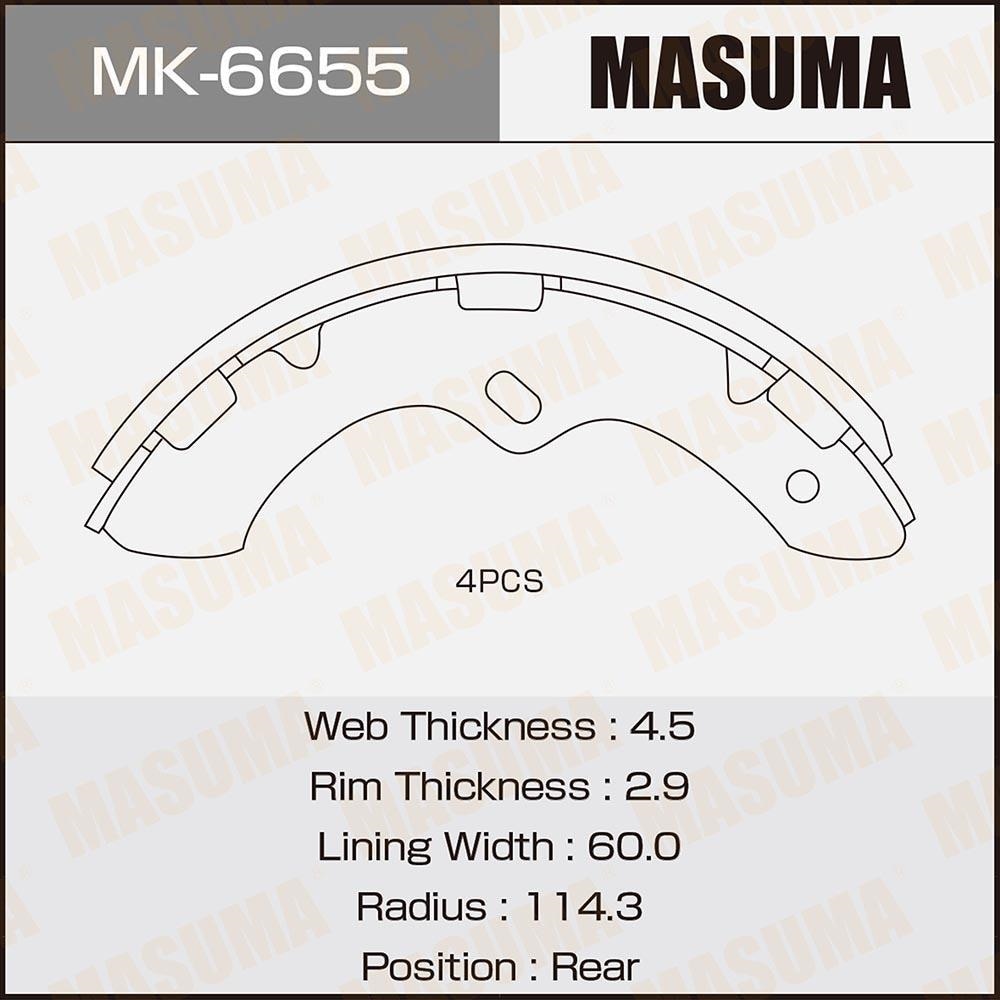 MASUMA MK6655 Колодки торм. бараб.