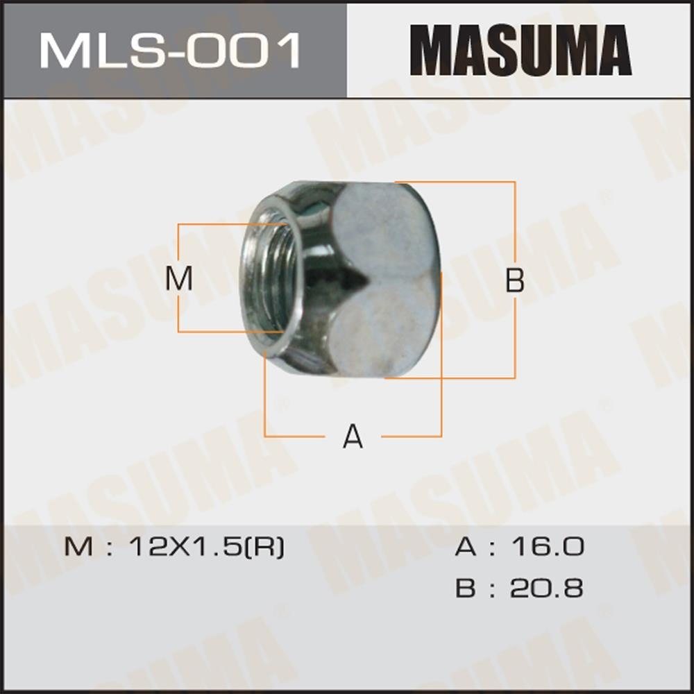 MASUMA MLS001 Гайка крепления колеса TOYOTA/LEXUS/MITSUBISHI/MAZDA M12x1.5x16/S21