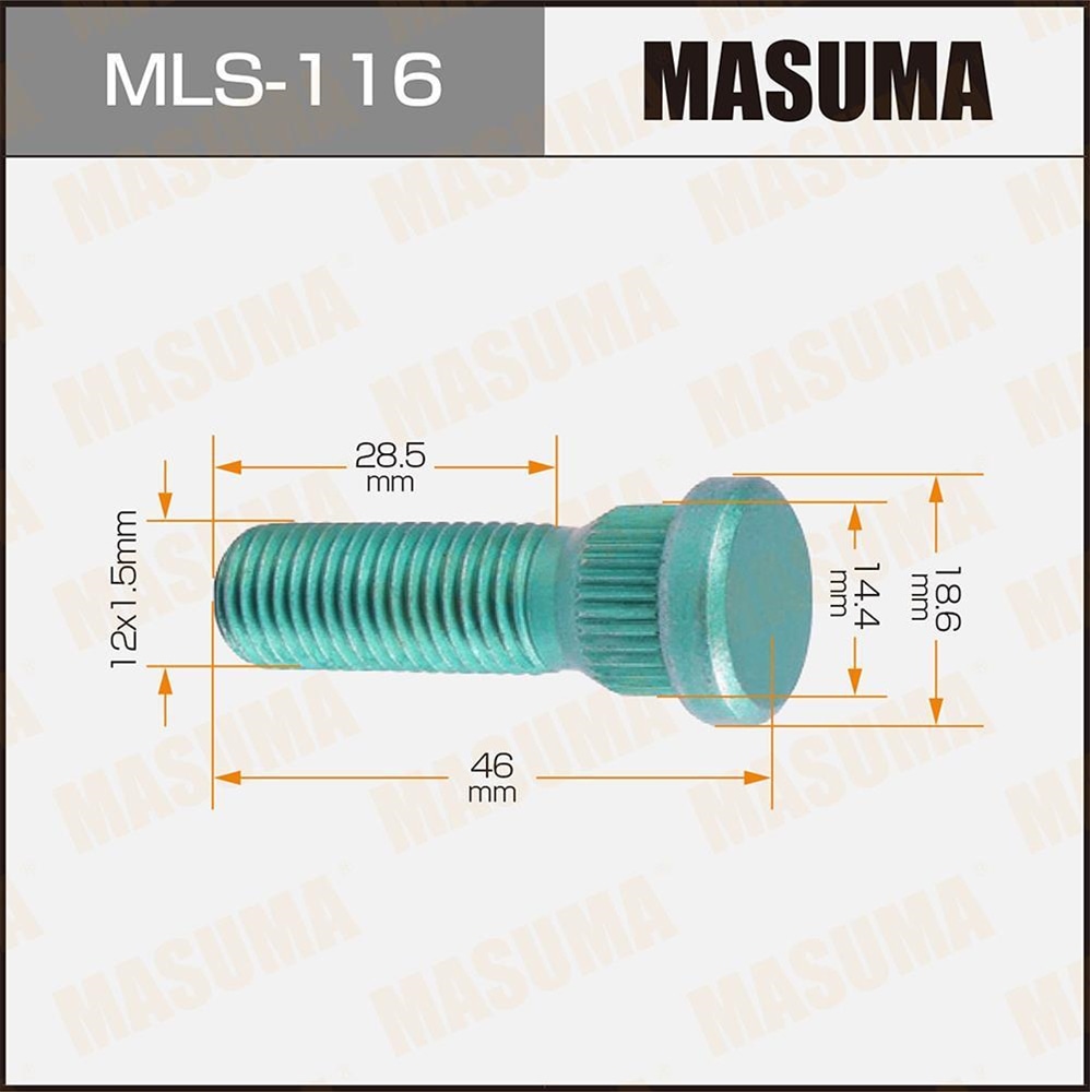 MASUMA MLS116 Шпилька колесная TOYOTA CAMRY ACV3, MCV3 2001-2006