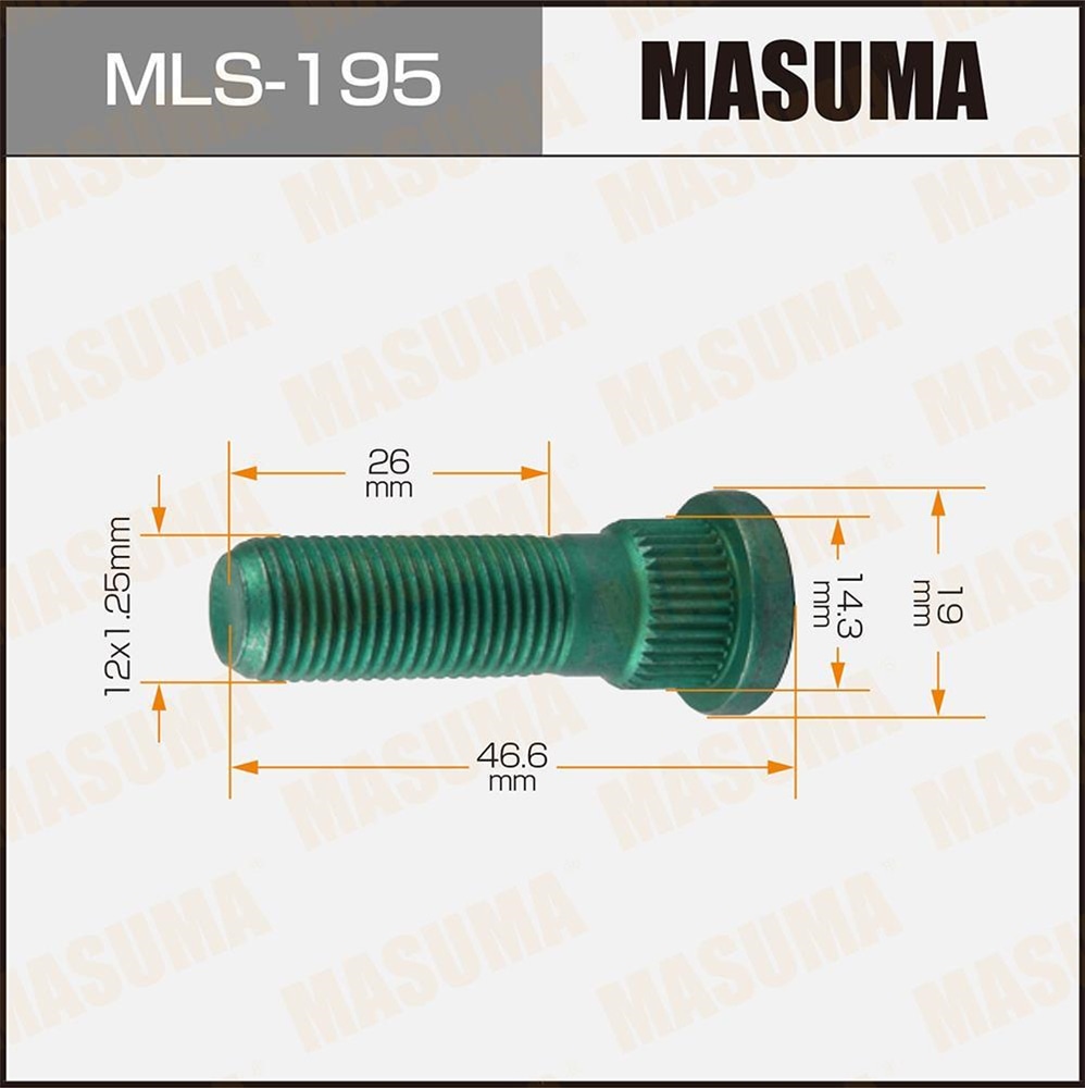 MASUMA MLS195 Шпилька колесная NISSAN PRIMERA P11 96-01