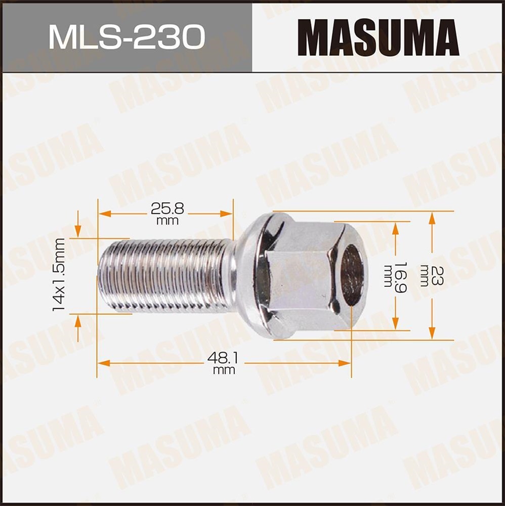 MASUMA MLS230 Болт колесный M14X1.5X47 VW