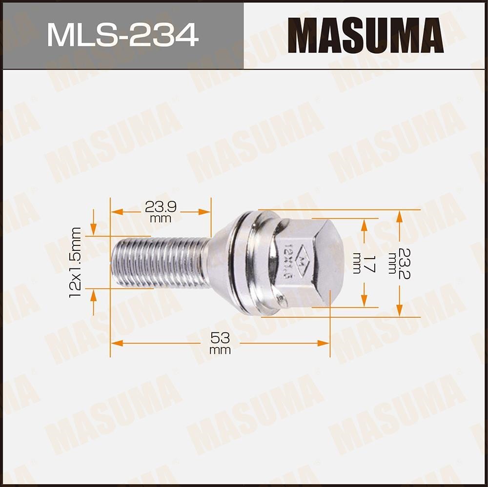 MASUMA MLS234 Болт колесный M12X1.5X53 RENAULT