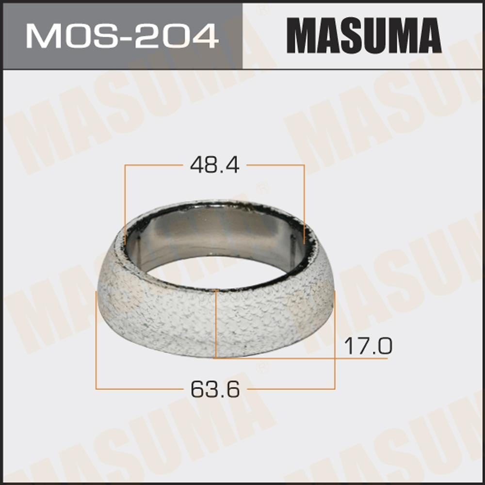 MASUMA MOS204 Кольцо уплотнительное вых. сист. CITROEN AX, SAXO, HONDA ACCORD, MAZDA 323, 626, PEUGEOT 106 80-