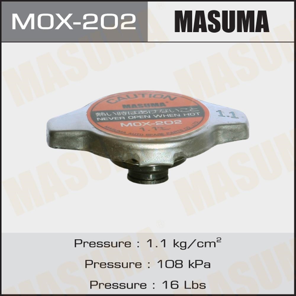 MASUMA MOX202 Крышка радиатора HONDA, MAZDA, TOYOTA, NISSAN, SUBARU, SUZUKI 1.1 кг, см2