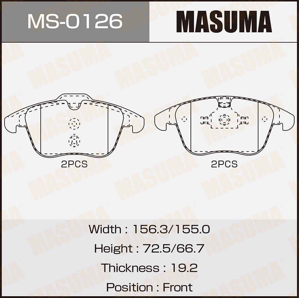 MASUMA MS0126 Колодки тормозные FORD MONDEO 07->