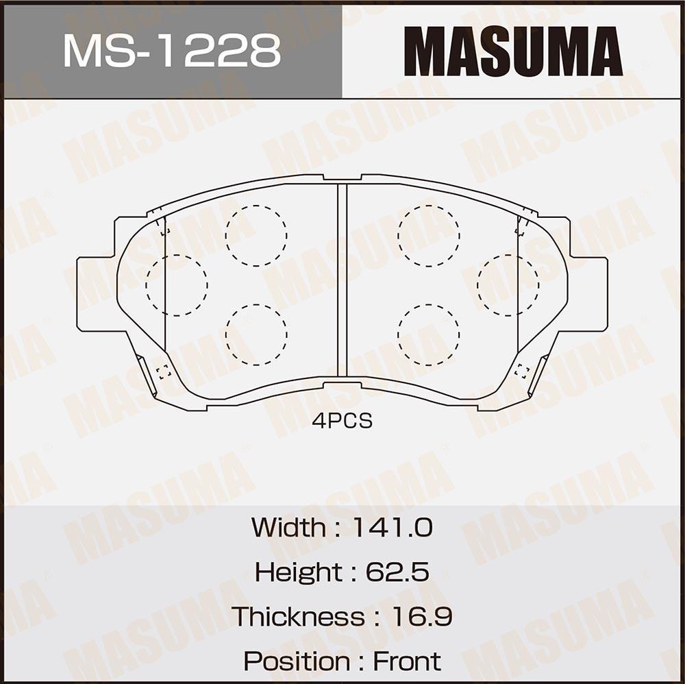 MASUMA MS1228 Колодки торм.пер.