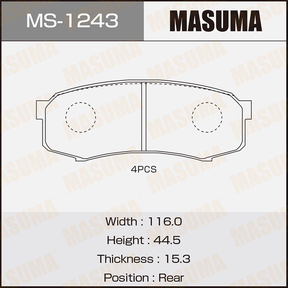 MASUMA MS1243 Колодки торм.зад.