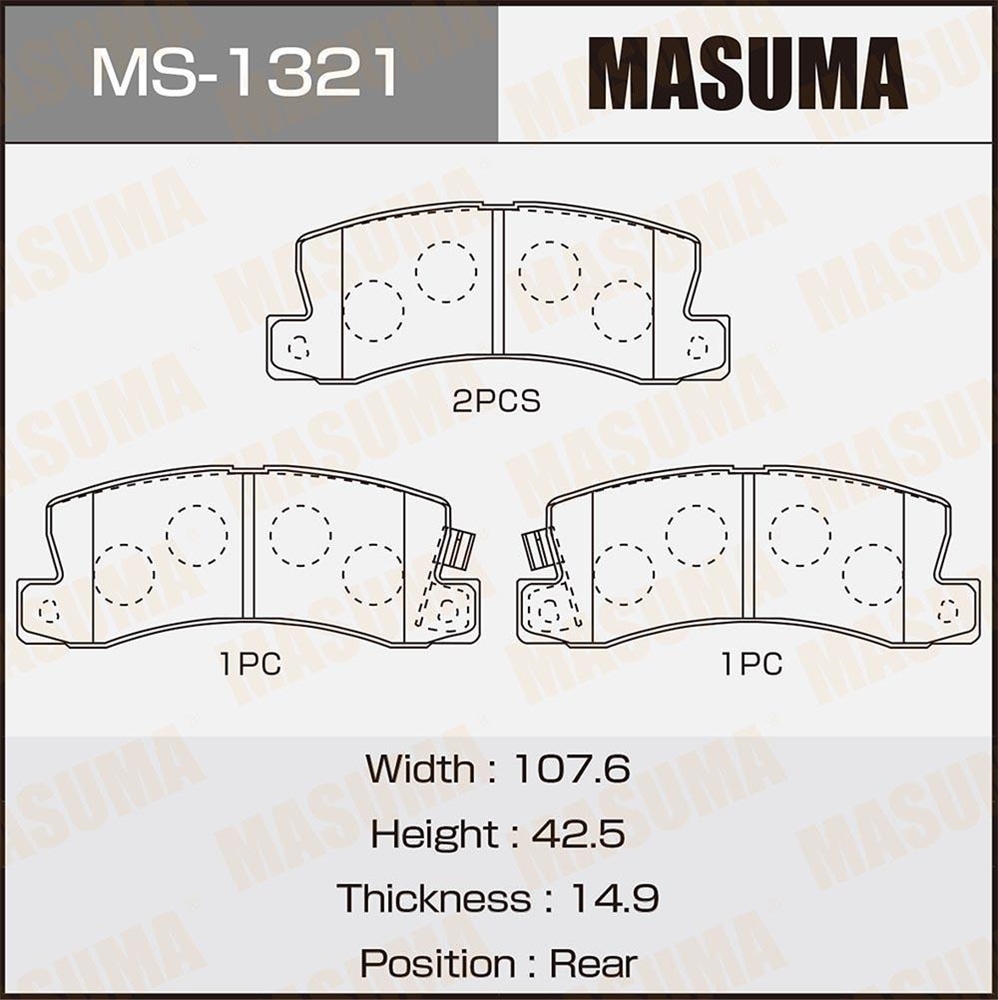 MASUMA MS1321 Колодки торм.зад.