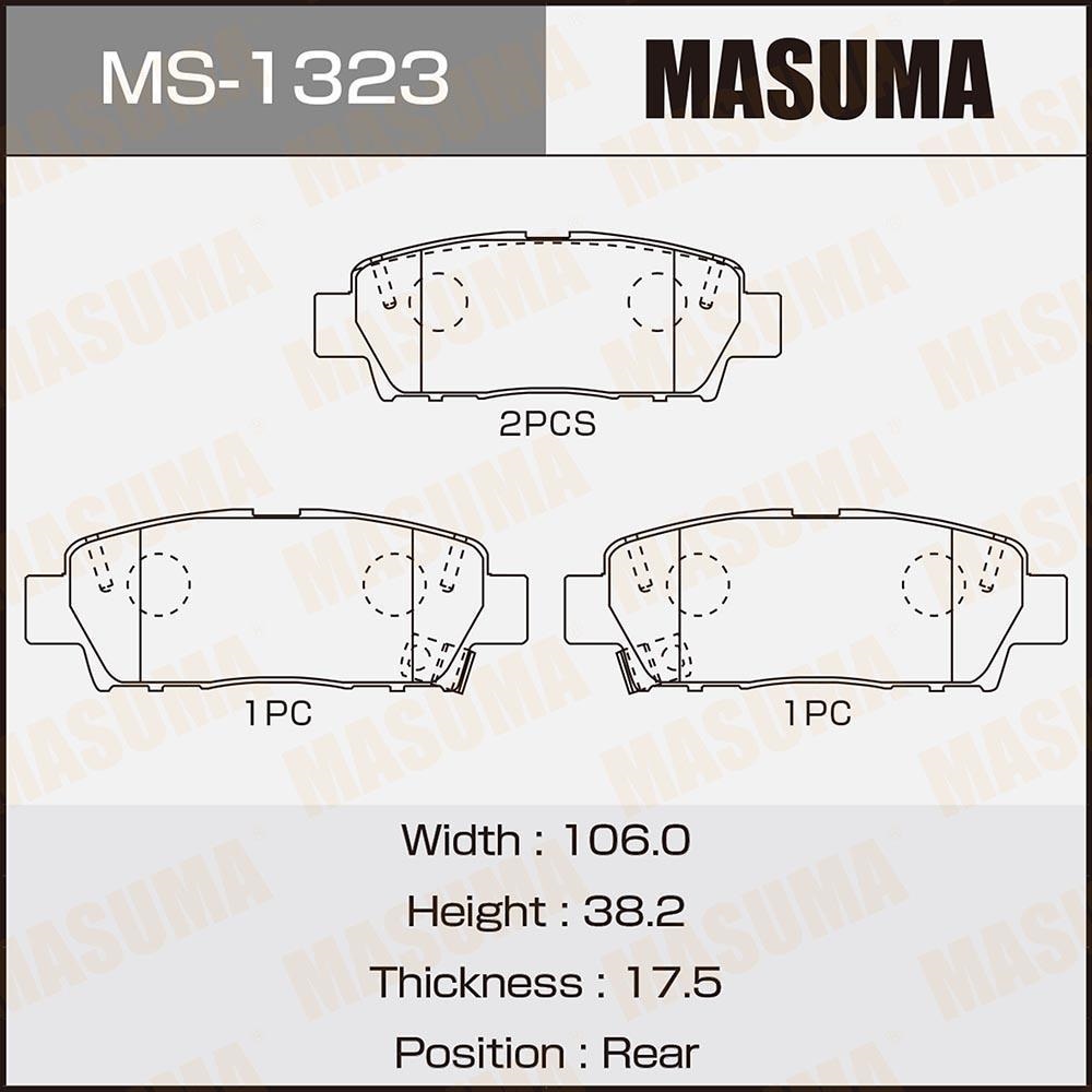 MASUMA MS1323 Колодки торм.зад.