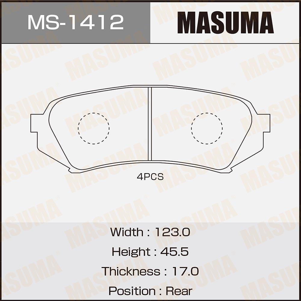 MASUMA MS1412 Колодки торм.зад.