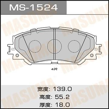 MASUMA MS1524 Колодки торм.пер.