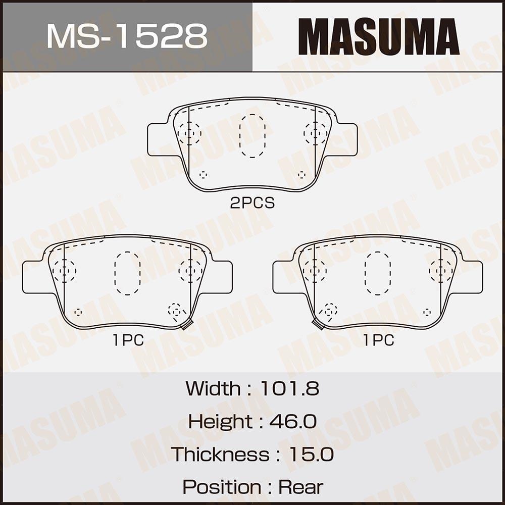 MASUMA MS1528 Колодки торм.зад.