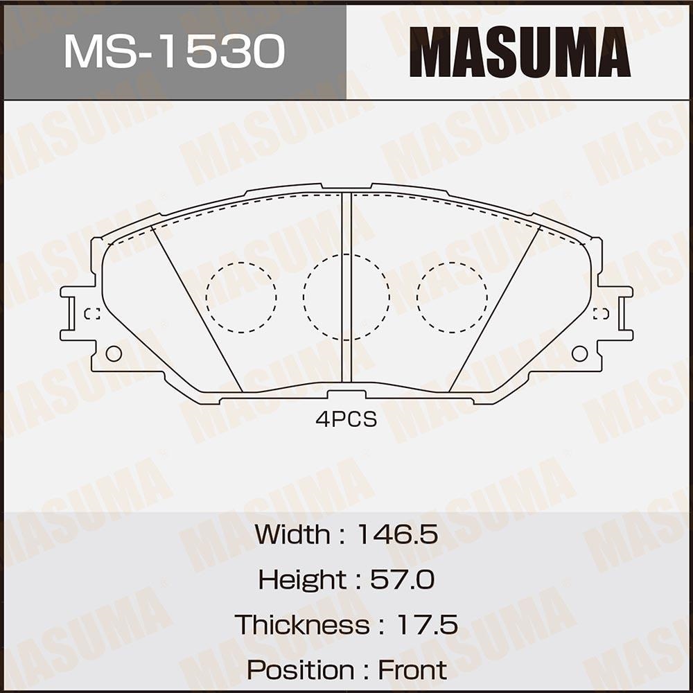MASUMA MS1530 Колодки торм.пер.