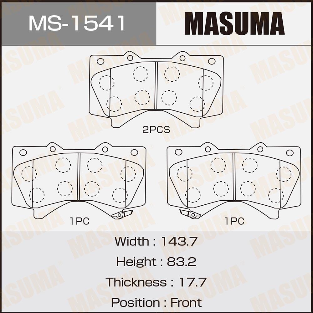 MASUMA MS1541 Колодки торм.пер.