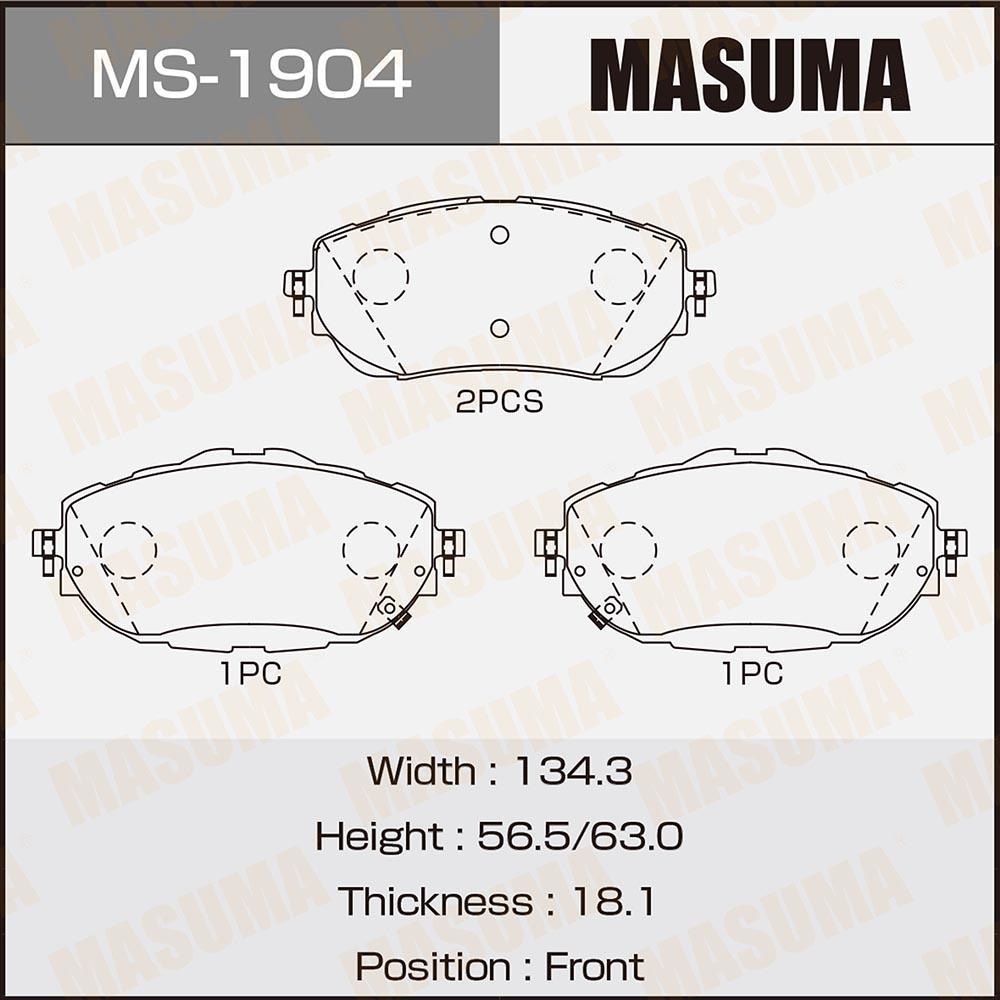 MASUMA MS1904 Колодки торм.пер.