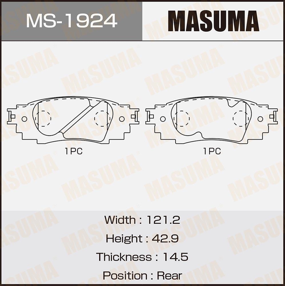 MASUMA MS1924 Колодки торм.задн.