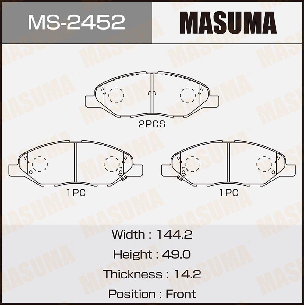 MASUMA MS2452 Колодки торм.пер.