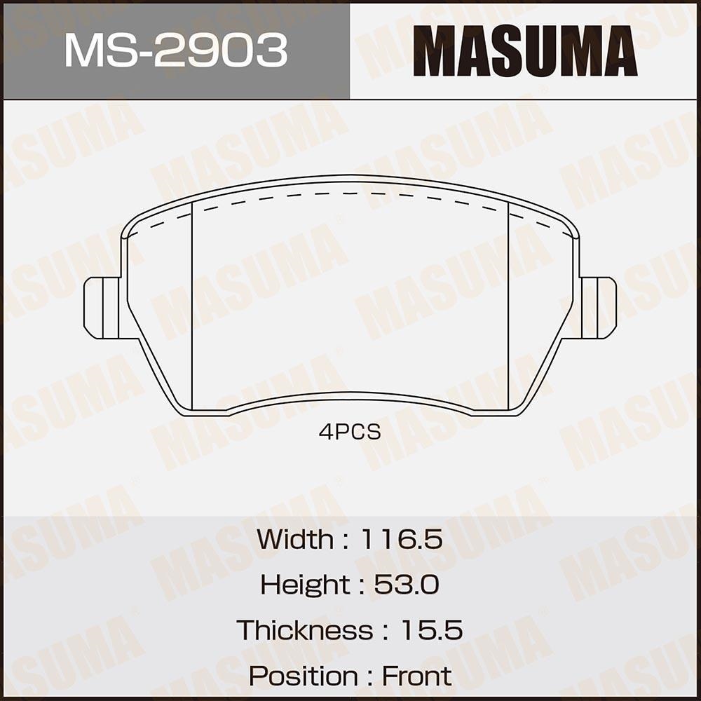 MASUMA MS2903 Колодки торм.пер.