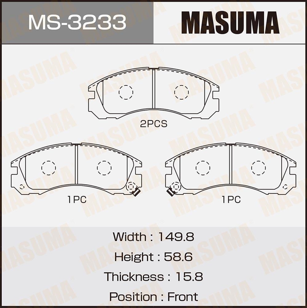 MASUMA MS3233 Колодки торм.пер.