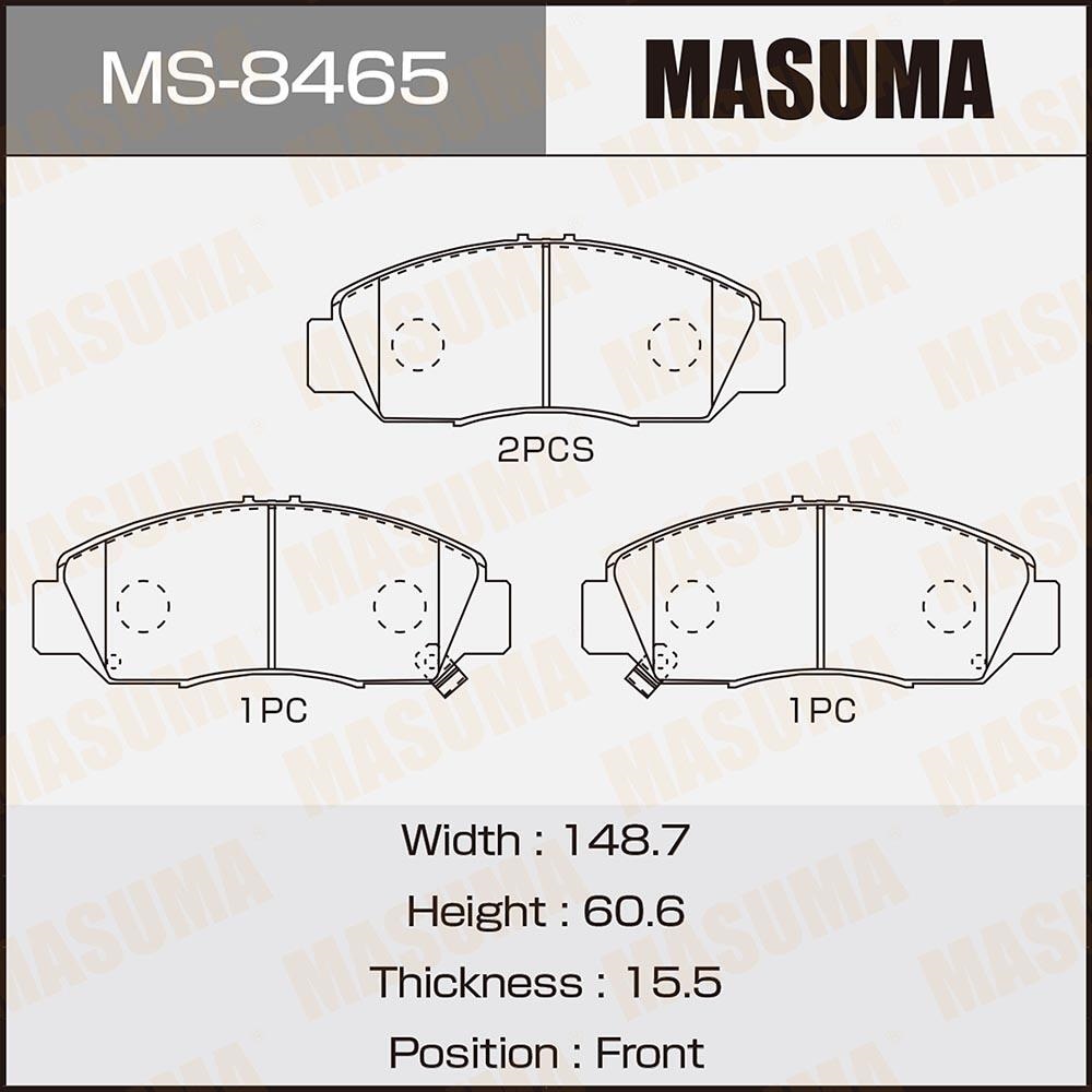 MASUMA MS8465 Колодки тормозные HONDA ACCORD 02-05