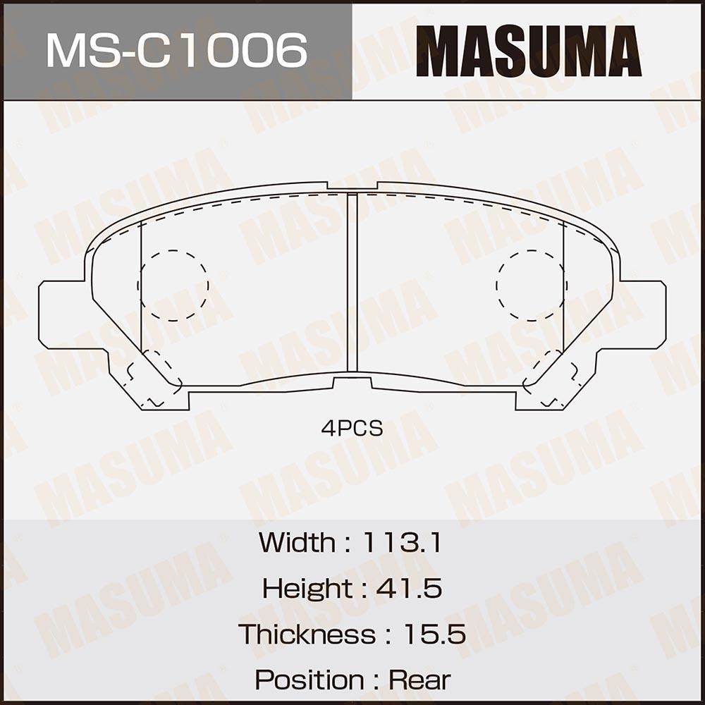 MASUMA MSC1006 Колодки торм.зад.