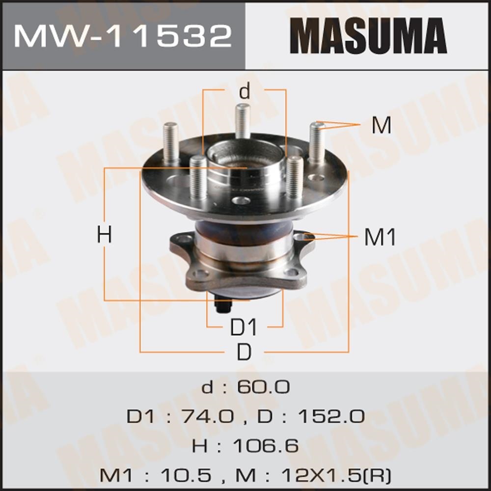 MASUMA MW11532 Подшипник задн. ступ. L [с ABS]