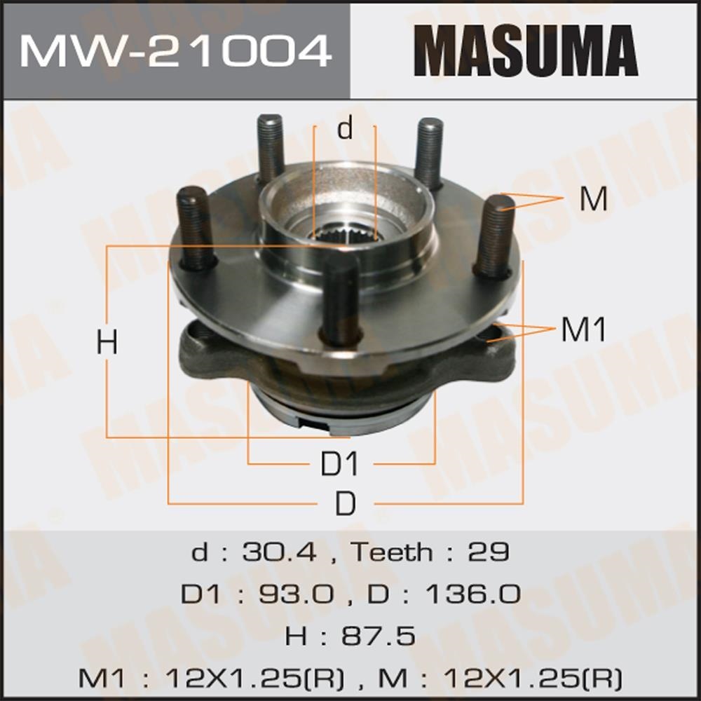 MASUMA MW21004 Подшипник пер.ступ.[ступица]
