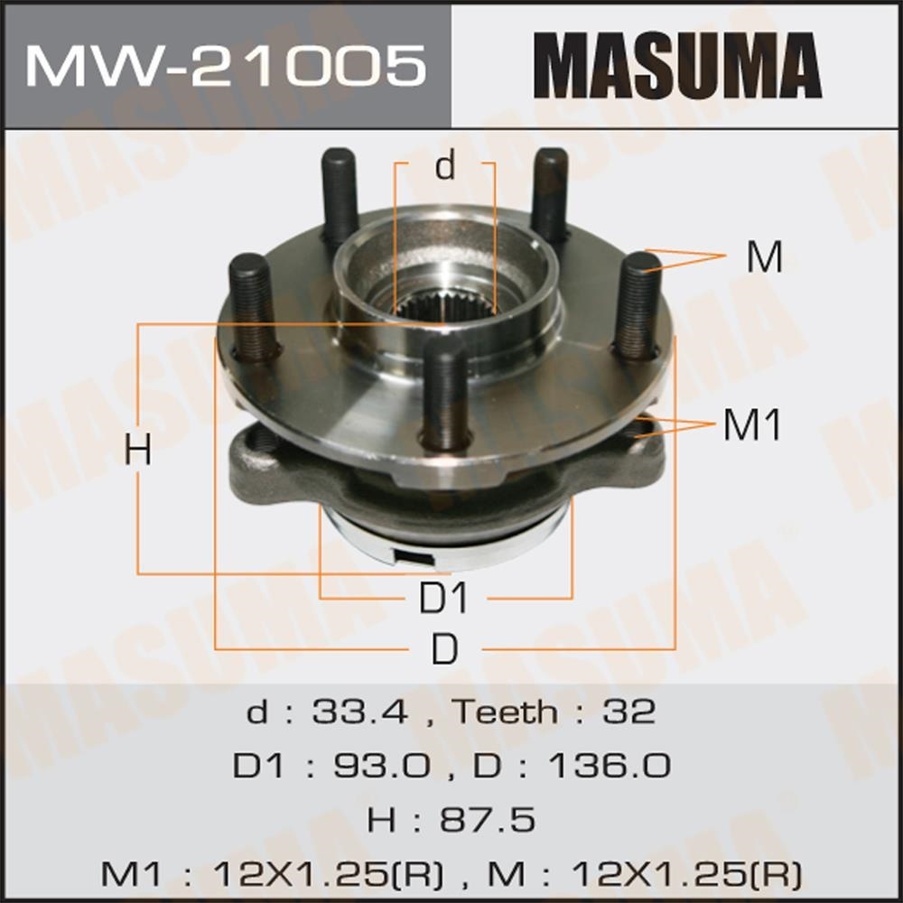 MASUMA MW21005 Подшипник пер. ступ.[ступица]