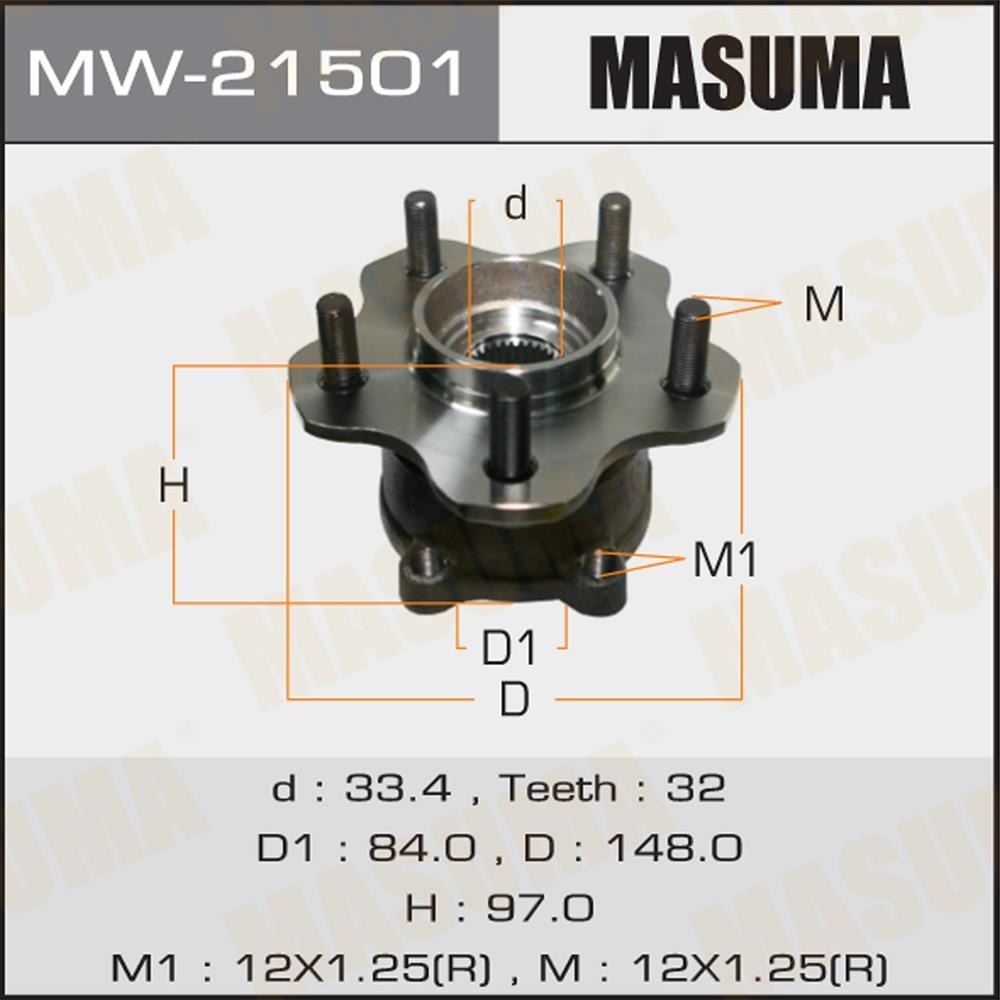 MASUMA MW21501 Подшипник задн.ступ.[ступица]