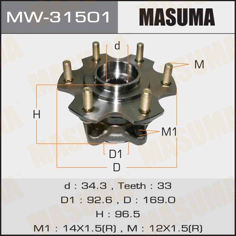 MASUMA MW31501 Подшипник задн ступ ступица