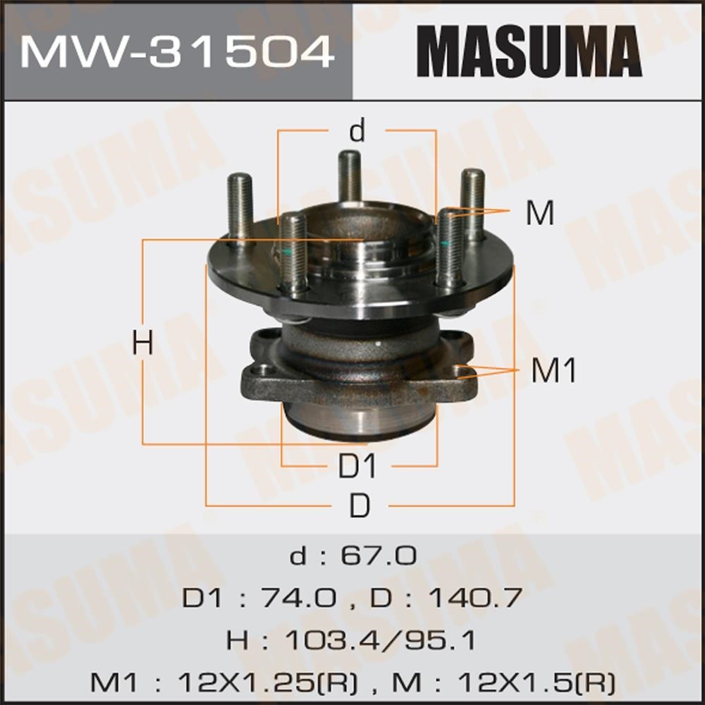MASUMA MW31504 Подшипник зад.ступ.[ступица]